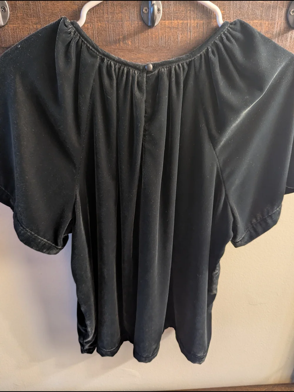 Old Navy Black Velvet Peasant Top